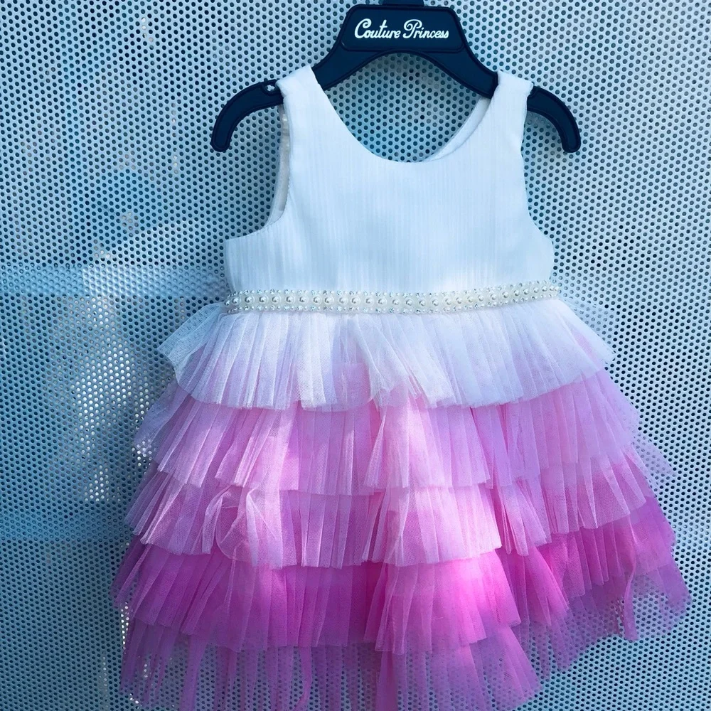 COUTURE PRINCESS Pink Ombre Tulle Tiered Girls Costume Dress - Brand New w/Tags!
